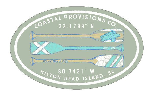 Coastal Oval Oar Sticker