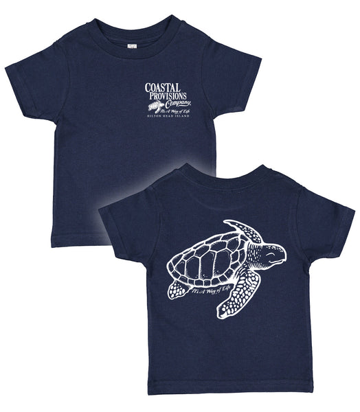 Toddler Turtle Tee- Navy